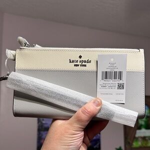 kate spade Cream and Gray Clutch